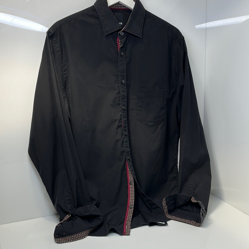 Pure Men's Black Casual Button Down Shirt